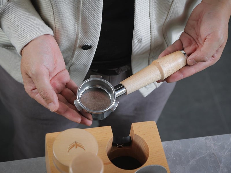KNODOS Bottomless Portafilter 54mm Breville Compatible Maple Handle & Naked 18-21 Gram Filter Basket, Fits Barista Express, Pro, Touch, Bambino, Infuser, Duo Temp Pro - Image 2